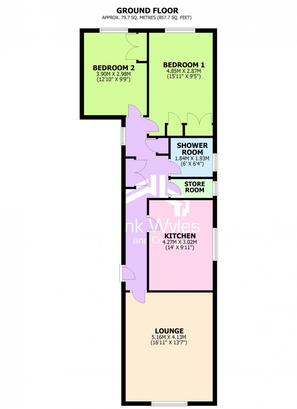 Floorplan for Seabourne Court, Woodlands Road, Ansdell, Lytham St Annes