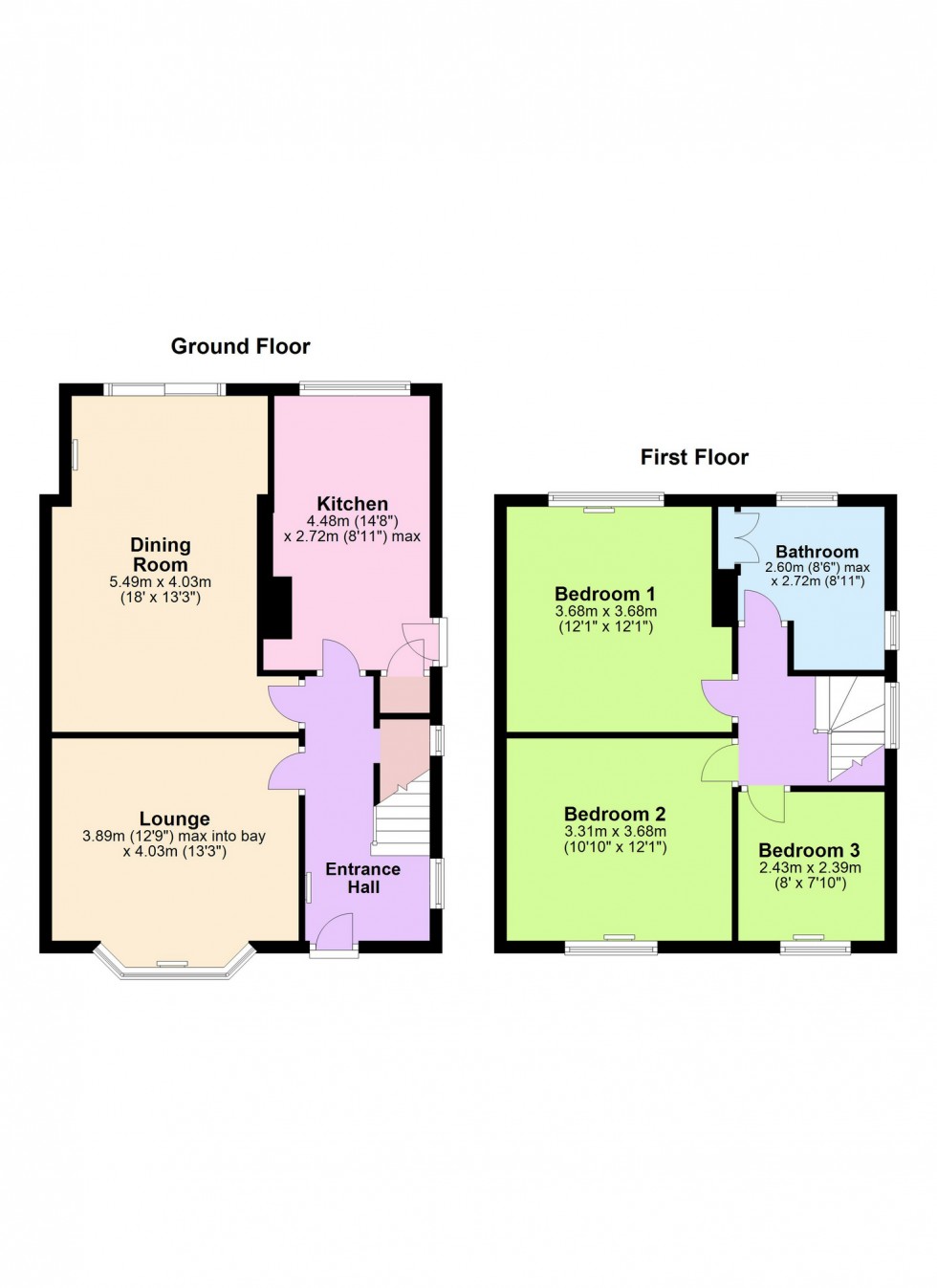 Floorplan for Kenilworth Road, Lytham St. Annes