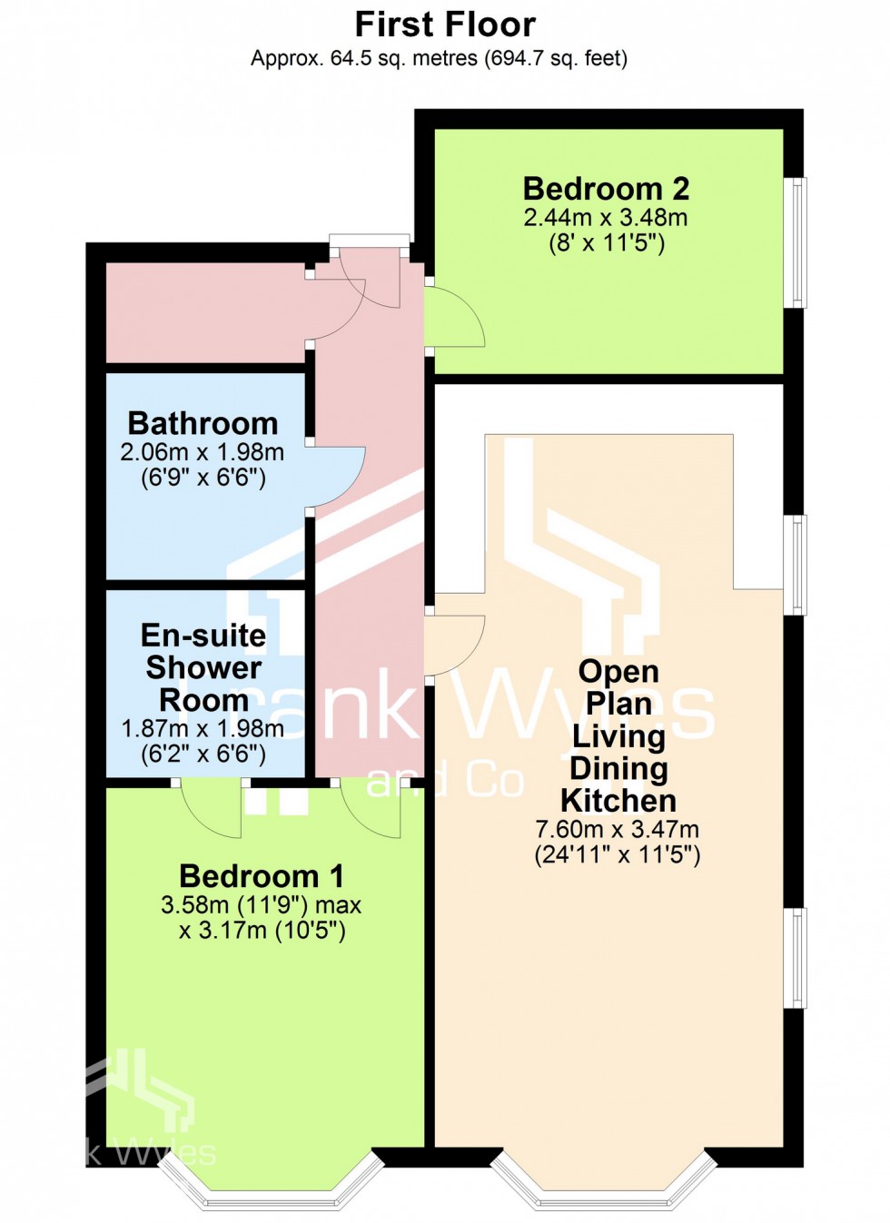 Floorplan for Burlington Court, Clifton Drive North, Lytham St. Annes