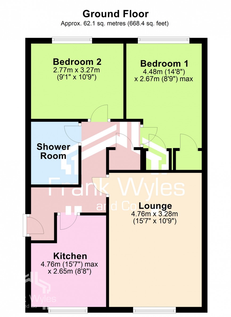 Floorplan for Flat 4, Braidwood Court, 90 St. Andrews Road North, Lytham St. Annes, Lancashire