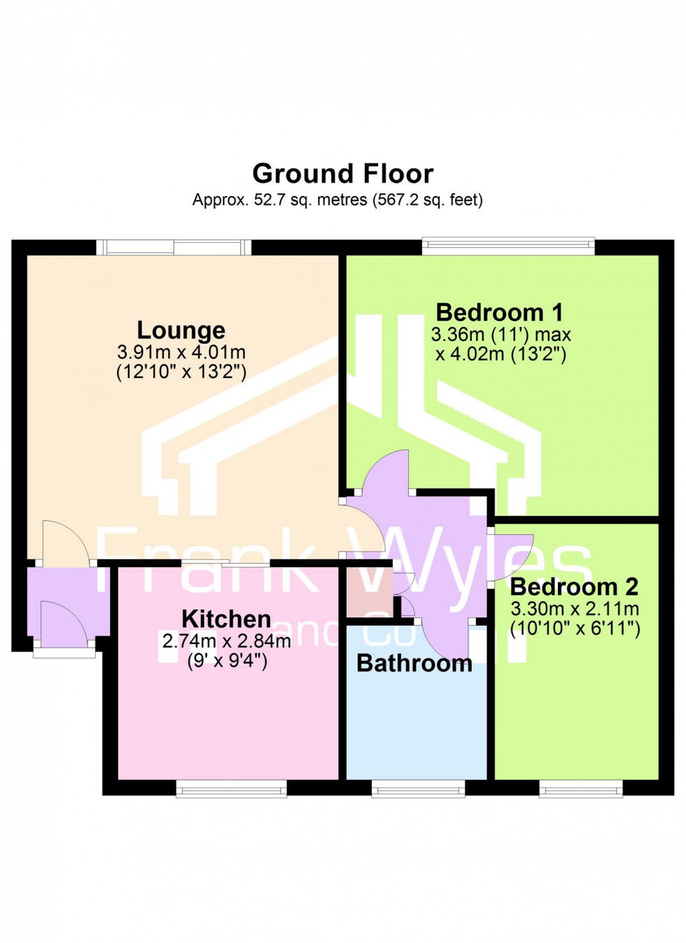 Floorplan for Flat 33, Heyhouses Court, Heyhouses Lane, Lytham St. Annes, Lancashire