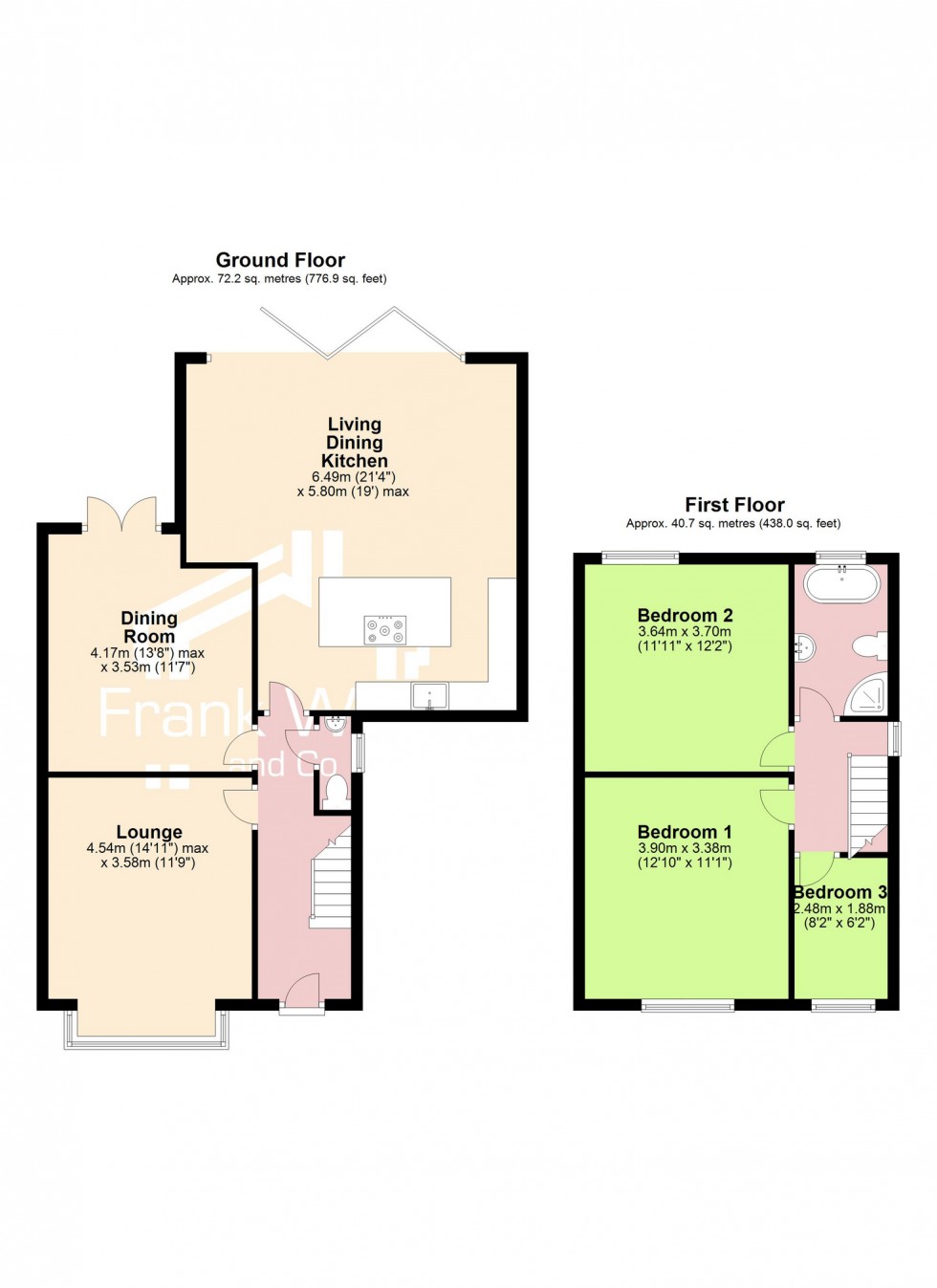 Floorplan for Rossendale Road, Lytham St. Annes, Lancashire